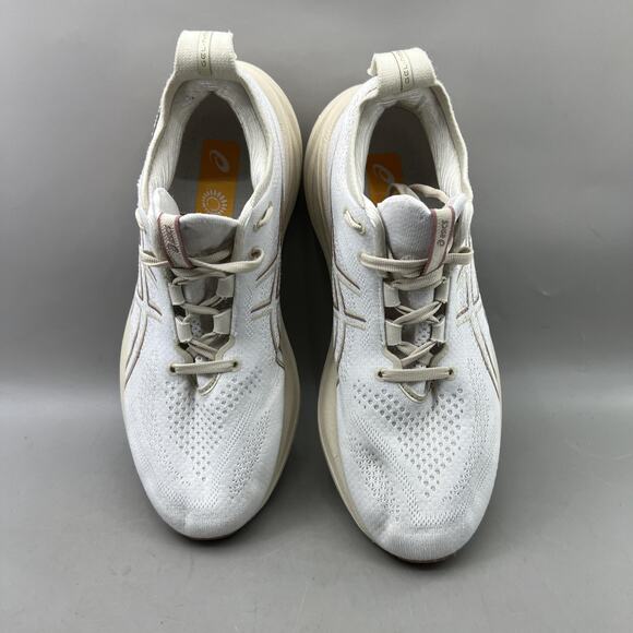 Asics Gel Nimbus 26 Running Shoes Women Size 9 White Beige Comfort Low Sneakers - Picture 5 of 8
